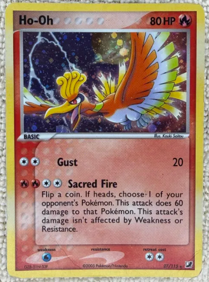 Ho-Oh #27 Pokémon kort fra EX Unseen Forces – billede 1